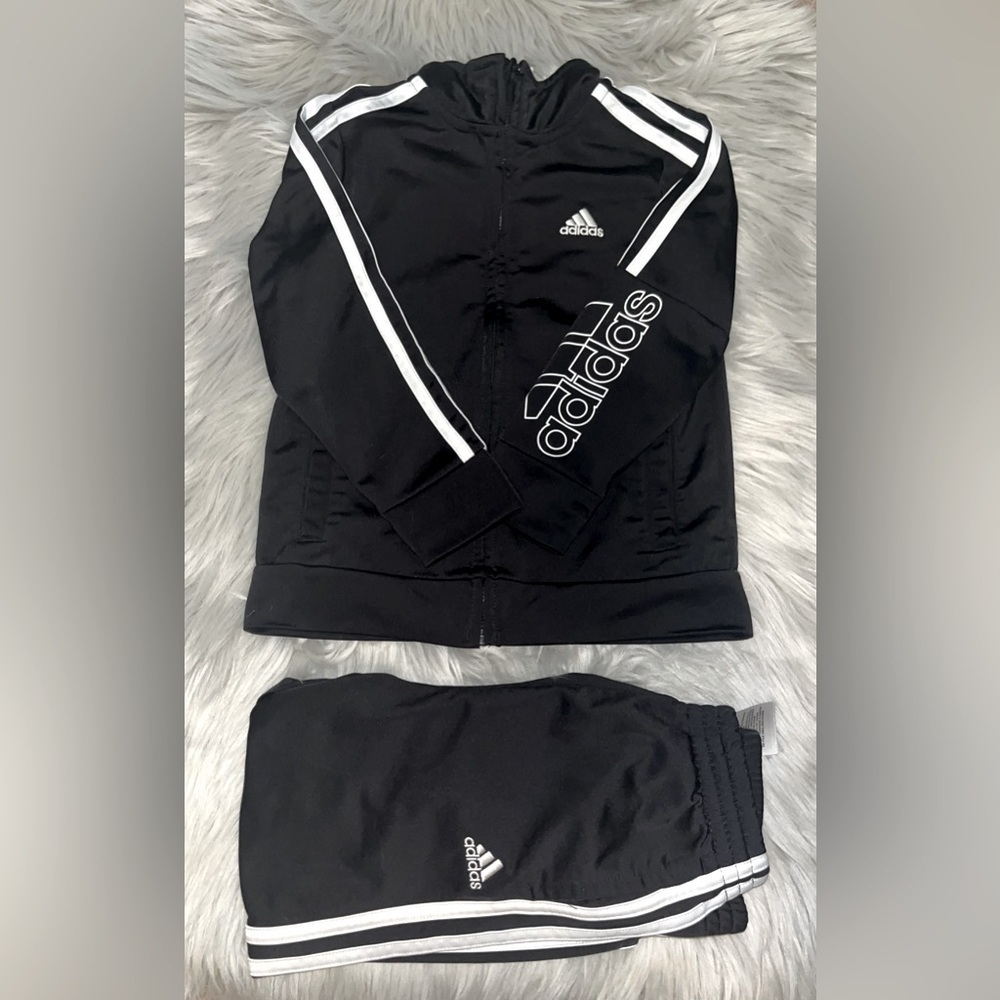 Adidas Boys Black Tracksuit